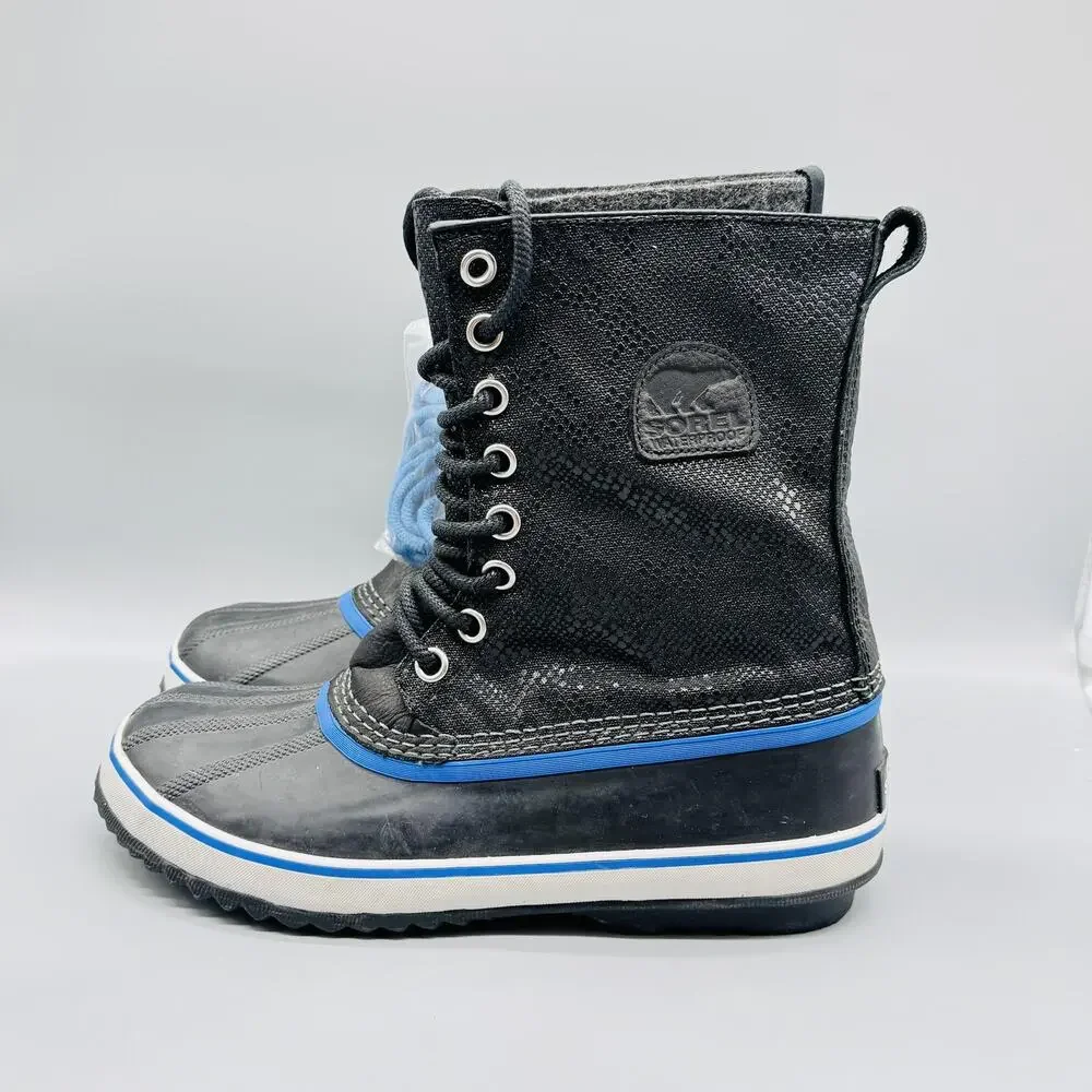 Sorel Boots Womens 11 Black Out N About Waterproof Mid Calf Lace Up Winter Snow